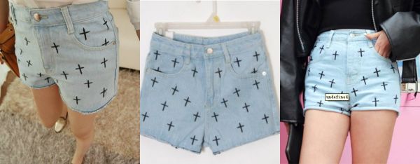 Shorts Jeans Cintura Alta - Cruz